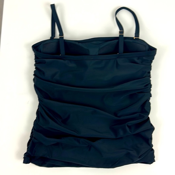 Ocean Blues  Black BandeauTankini Top Ruched Tummy Control Removable Str… - Picture 6 of 9